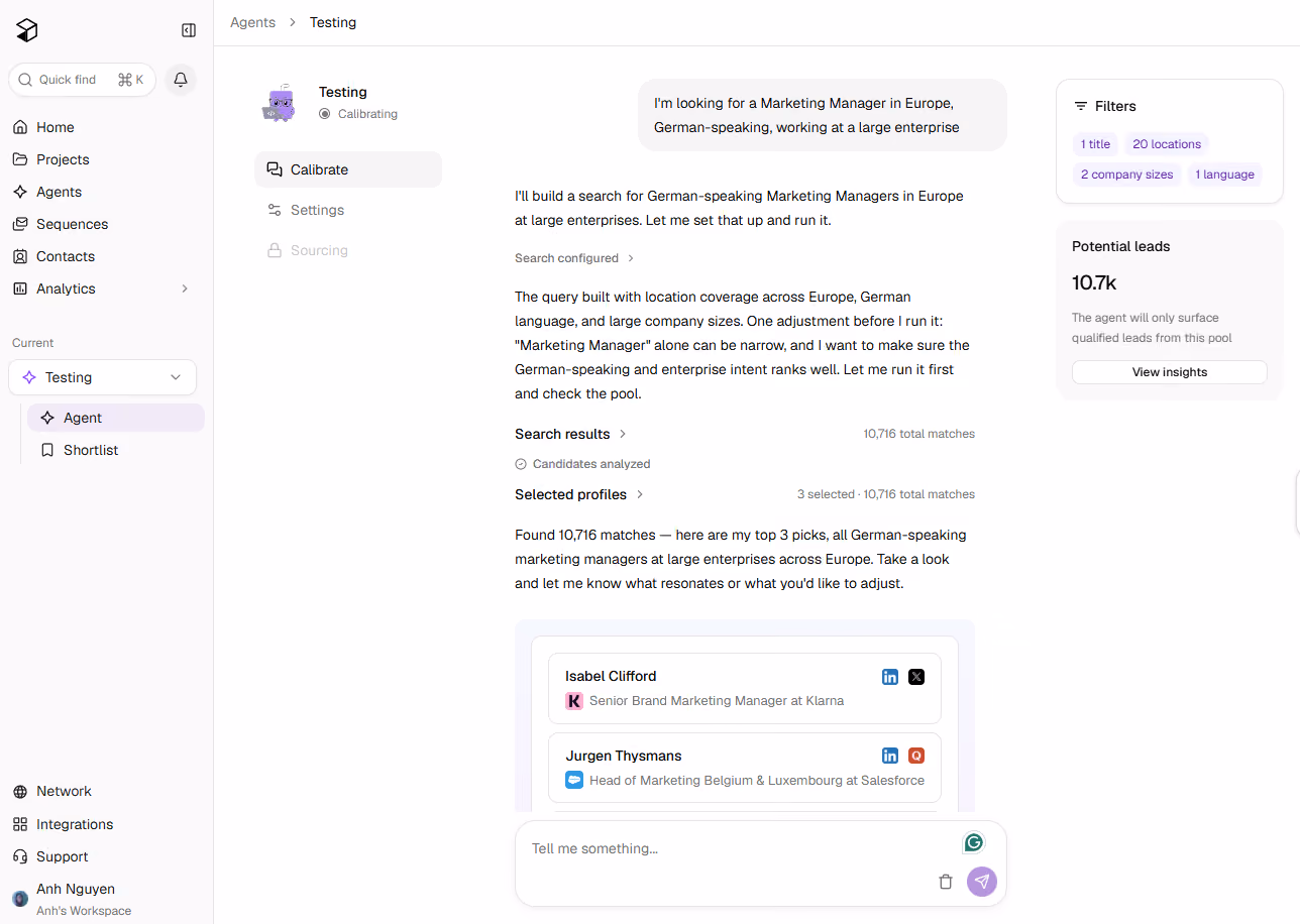The Agents feature within Juicebox enables autonomous sourcing, helping recruiters save time discovering new candidates