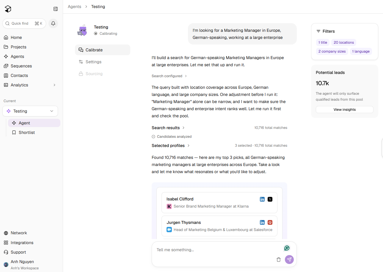 The Agents feature within Juicebox enables autonomous sourcing, helping recruiters save time discovering new candidates