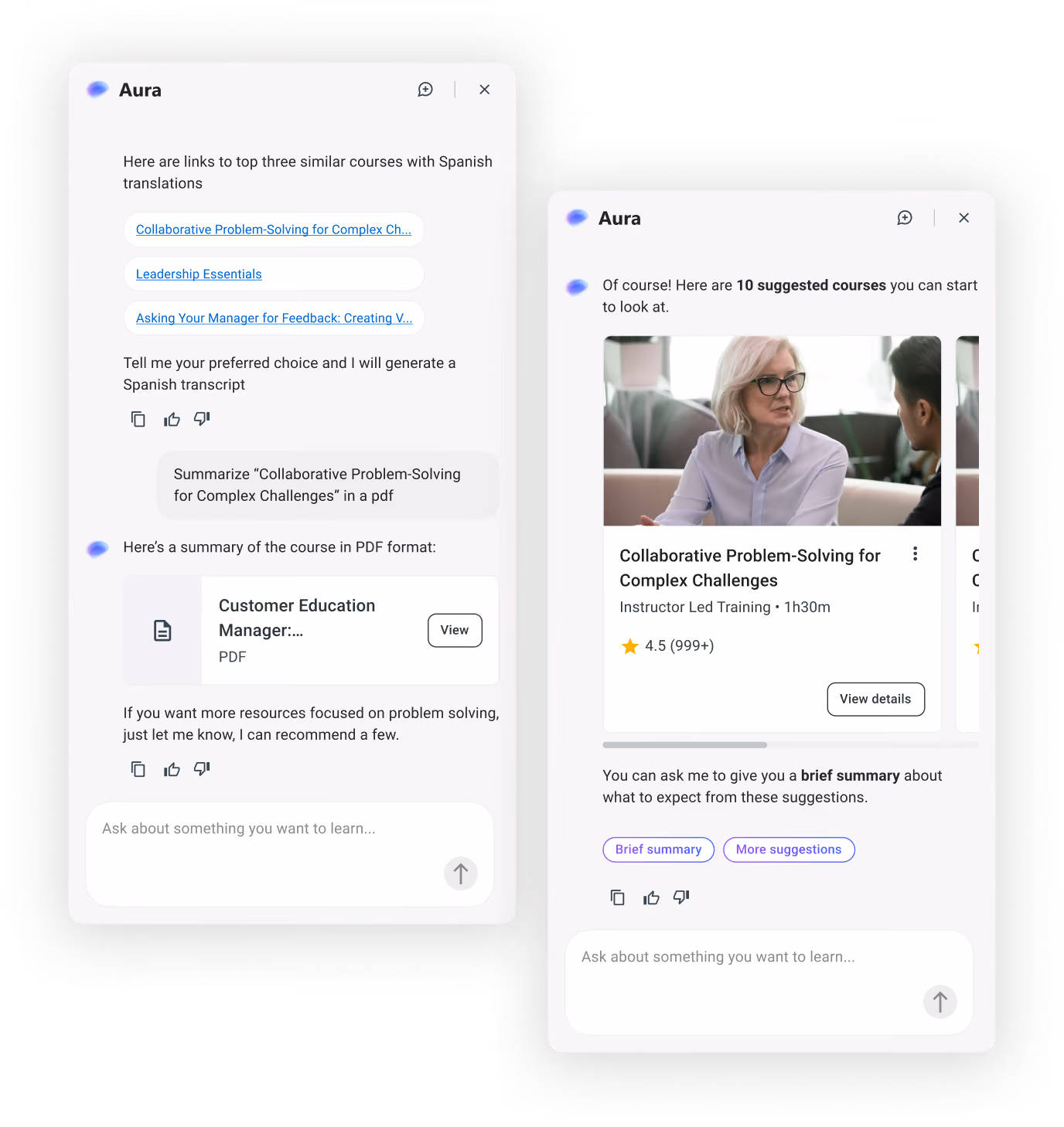 Screenshot from our demo with Absorb LMS' team. 