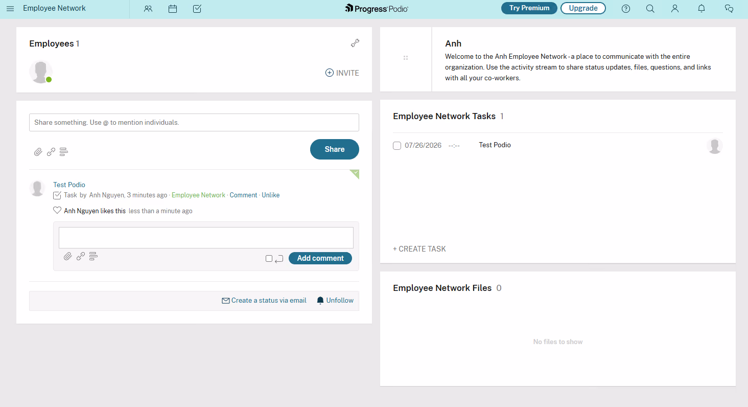 Podio team communications platform. Image Credit: Anh Nguyen/SelectSoftware Reviews