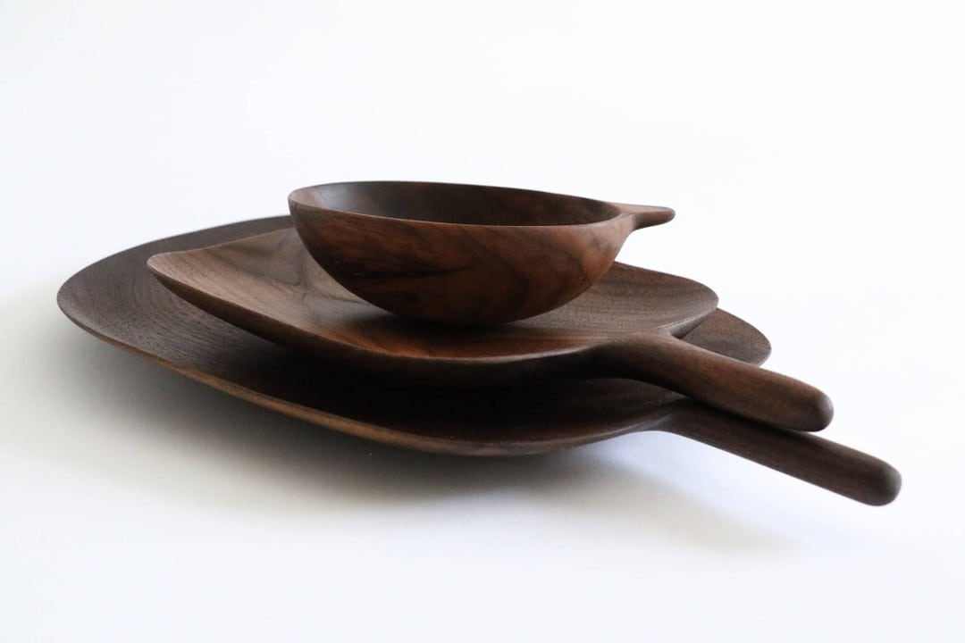 Service de plateaux cuisine en bois par Guy Lemyre, ébéniste à Montréal.