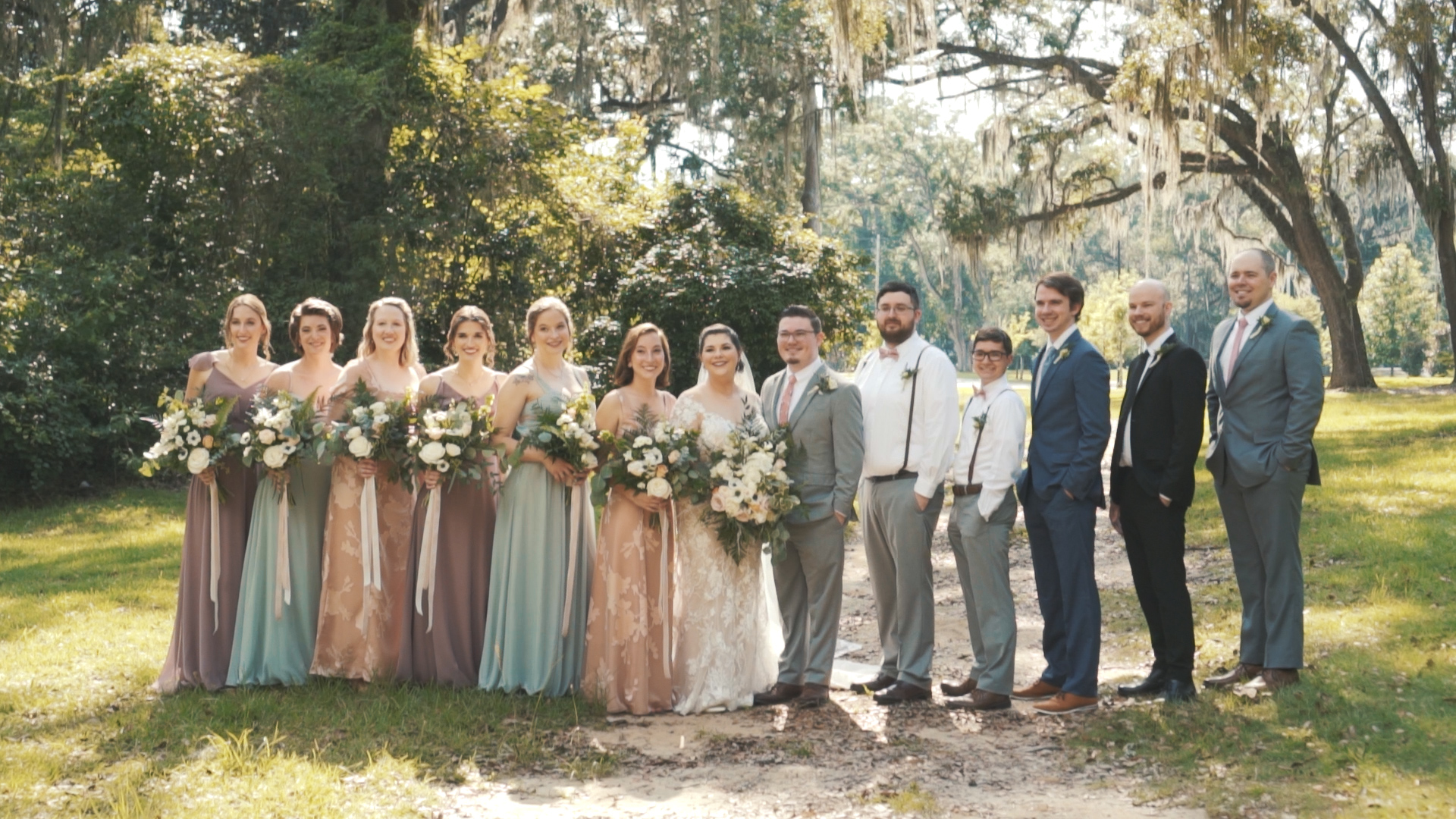 Bride and groom can't stop smiling after tropical wedding ceremony!