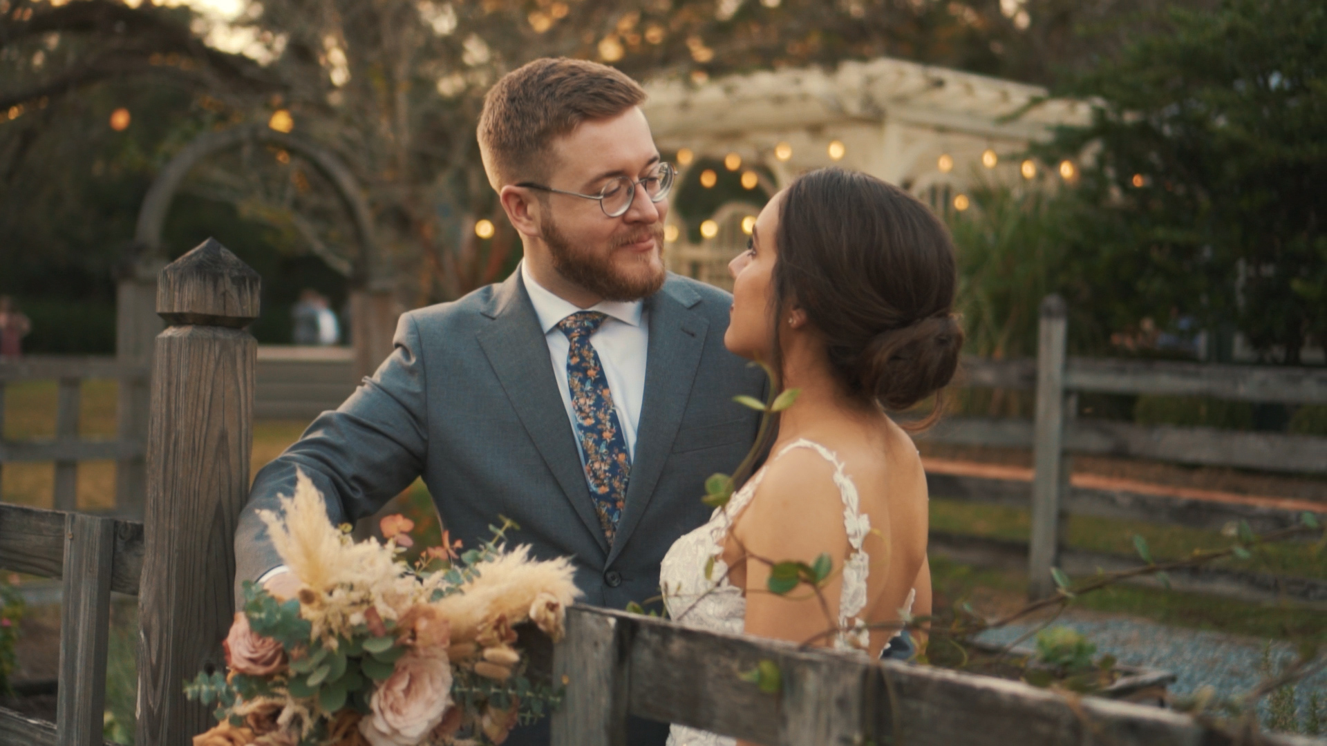 Bride and groom can't stop smiling after tropical wedding ceremony!