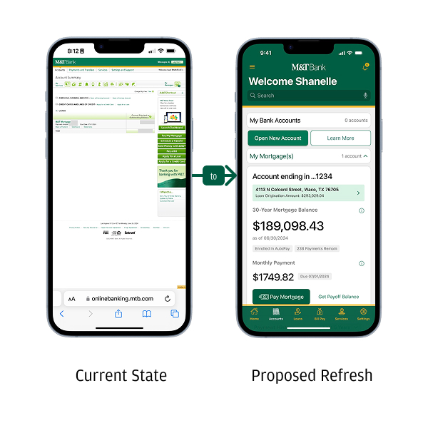before and after mortgage home screen