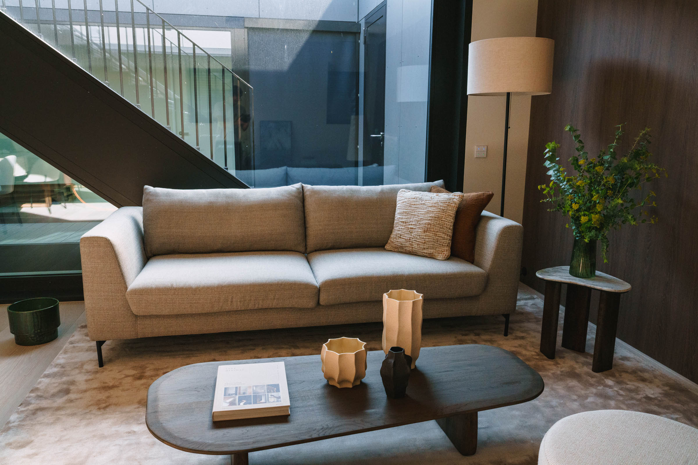 Cocktail Bar in the living room with wooden and marble details