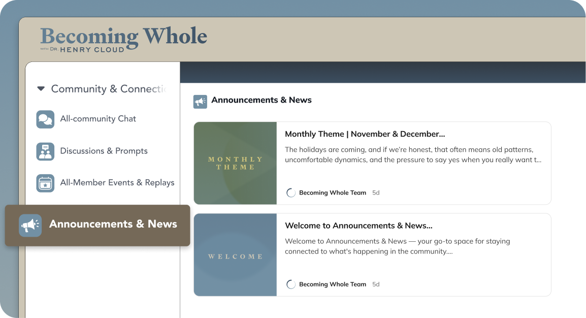 Monthly Focus Screen