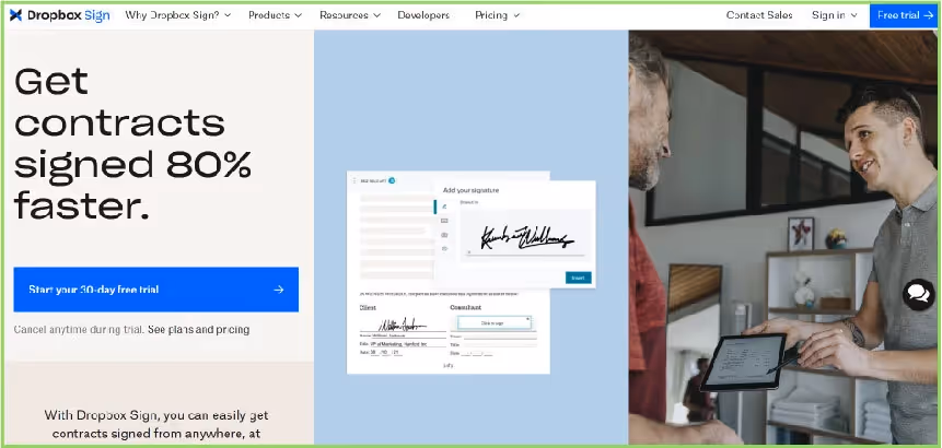 Intuitive and easy-to-use interface with HelloSign