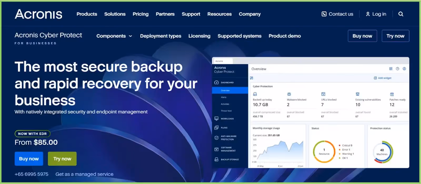 Acronis Cyber Protect provides flexible backup options