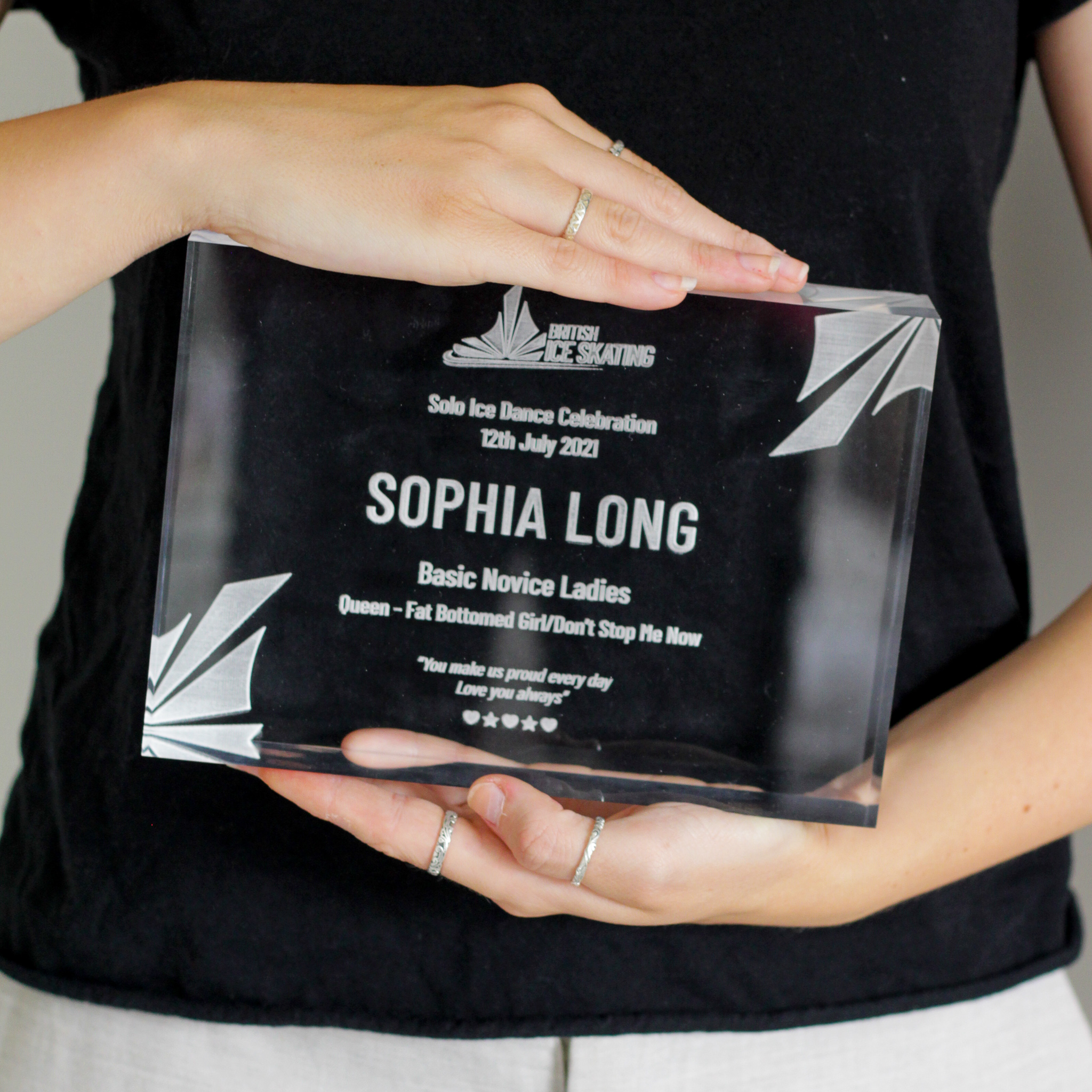 Engraved acrylic photo block award