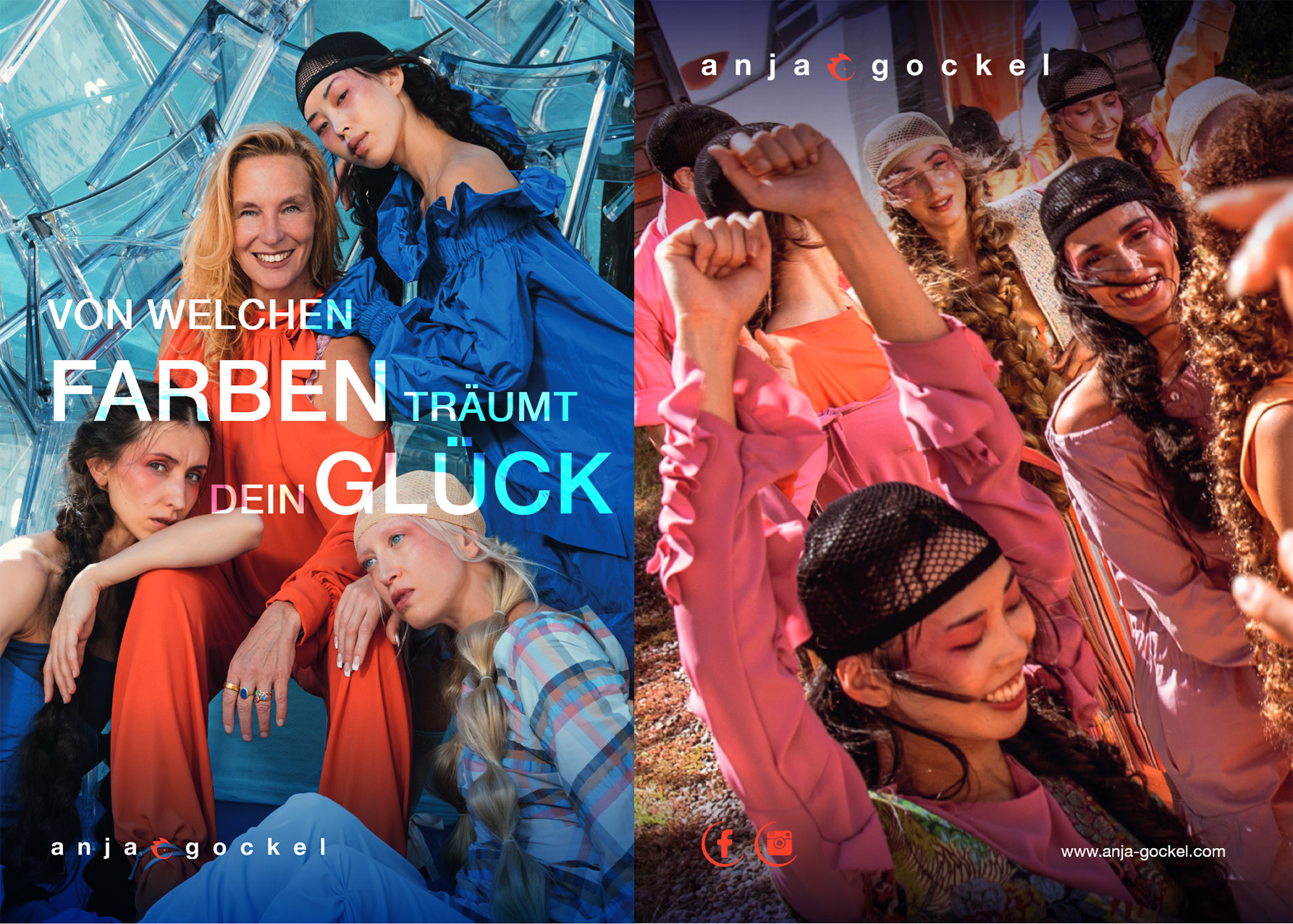 Katalog der Anja Gockel Sommerkollektion 2026 "Von welchen Farben träumt dein Glück" in ihrer Eventlocation Paris44 in Berlin