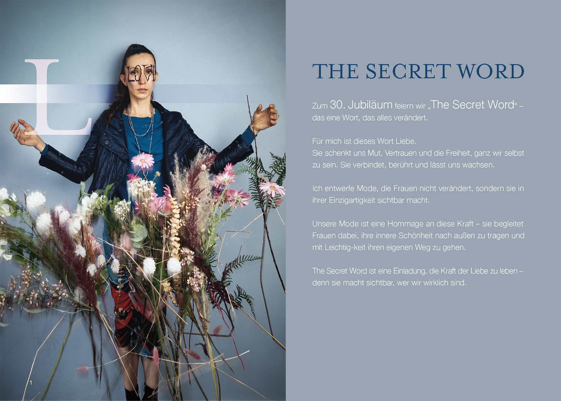 Katalog der Anja Gockel Winterkollektion 2026 2027 "The Secret Word" in ihrer Eventlocation Paris44 in Berlin