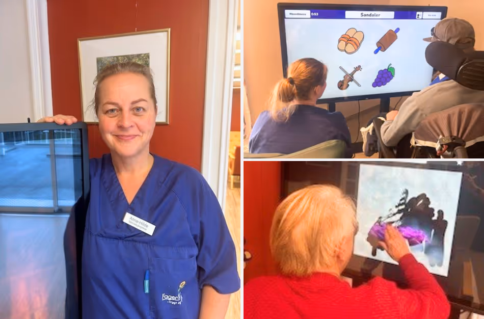 Sykepleier og leder Anne-Hilde Seigerud forteller at mange beboere opplever mestring i aktivitetene på Yetitablet. Foto: Fagertun Trygt og Trivelig.