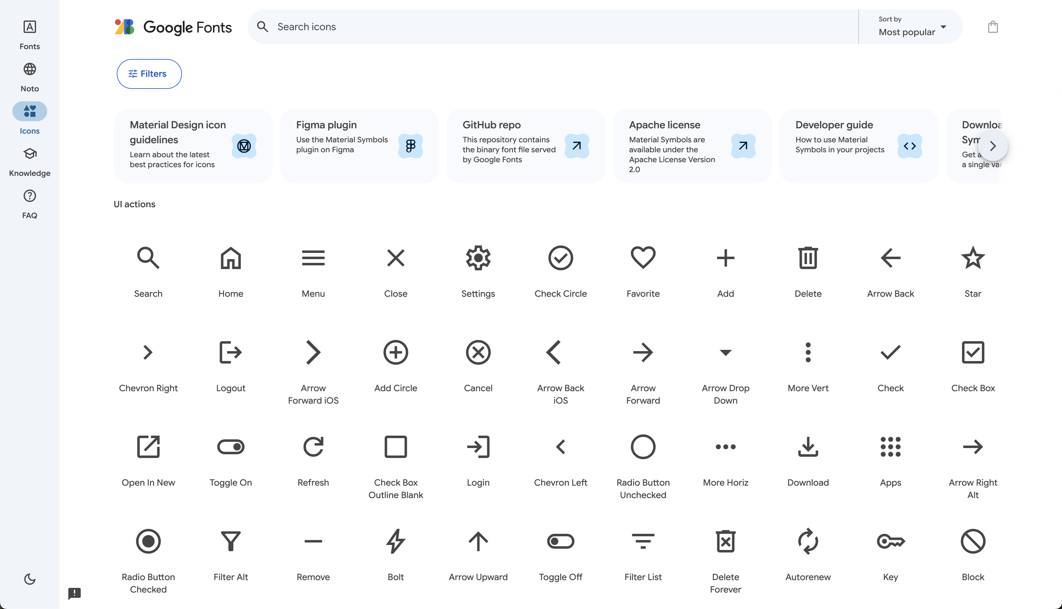Material Icons font
