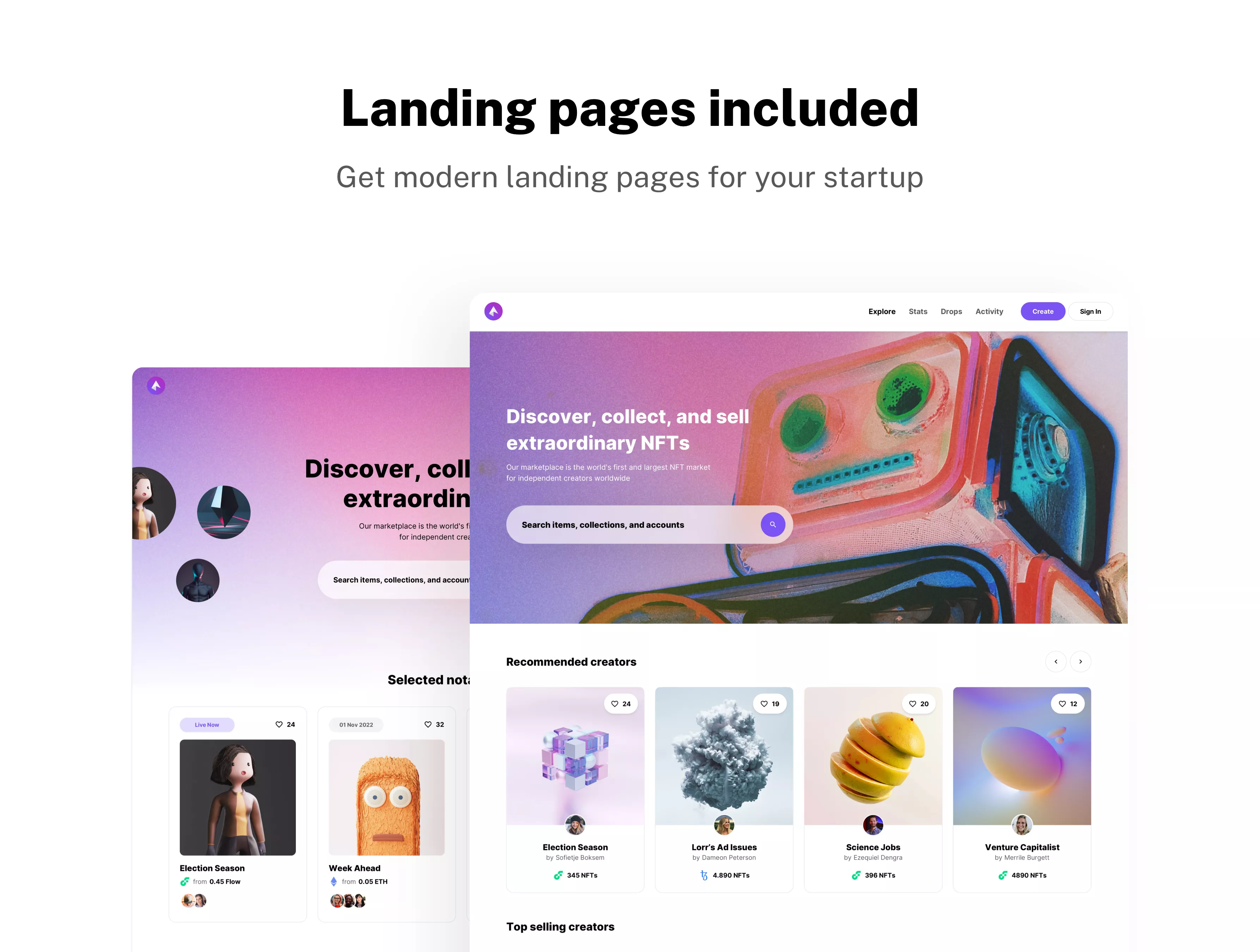 NFT Landing Page template
