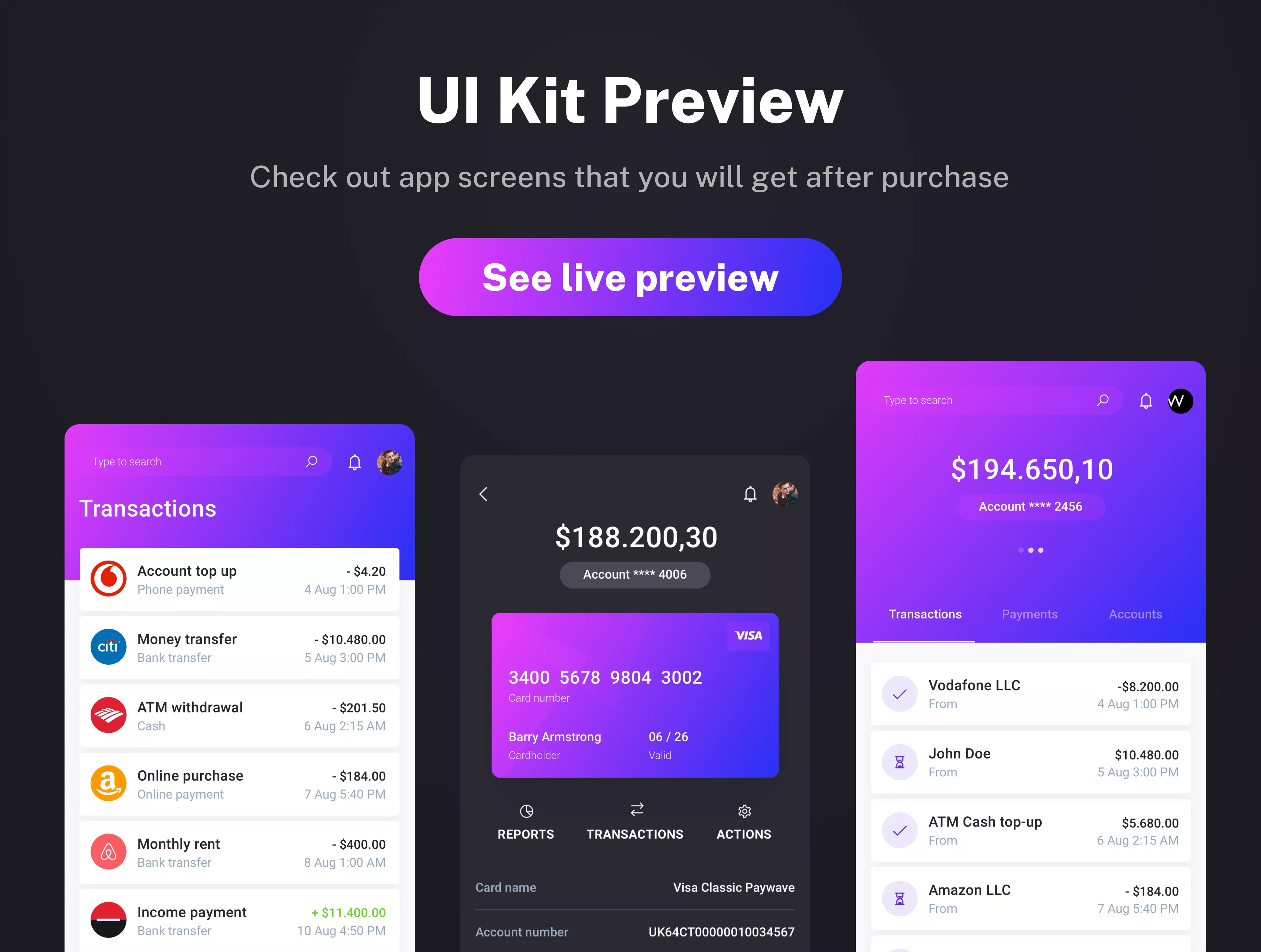 Mobile app template for Sketch