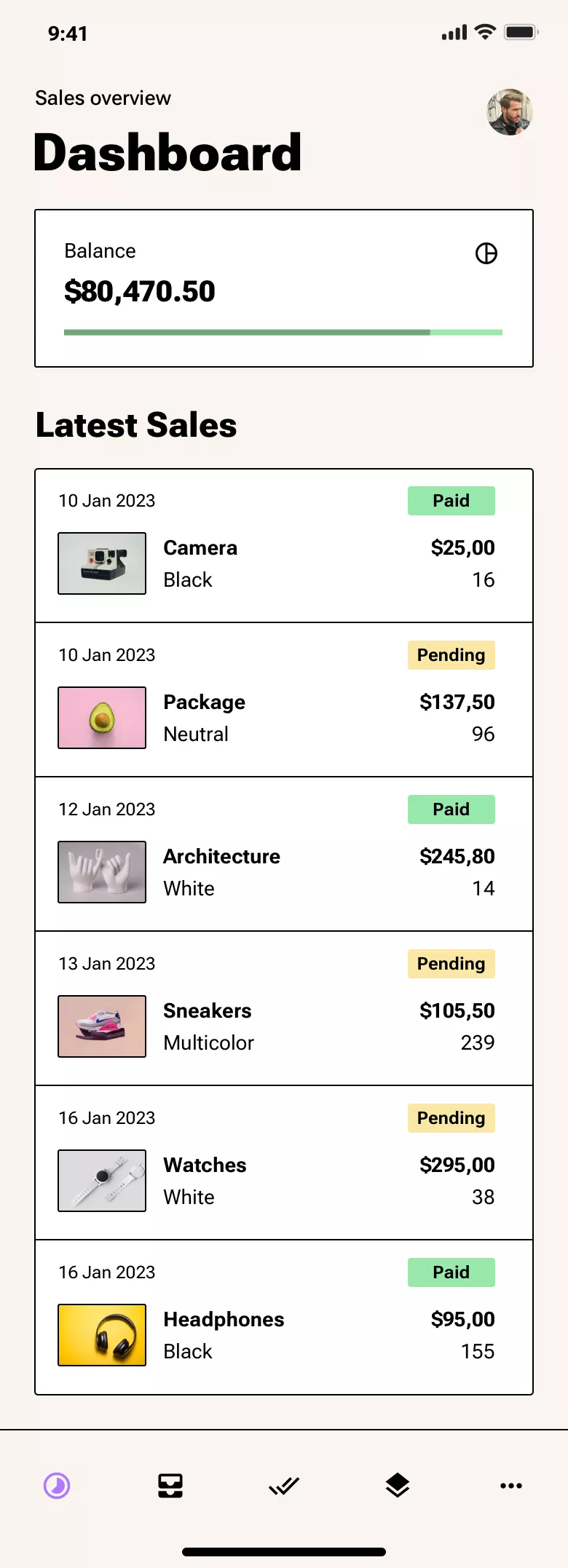 Neo-Brutalism Mobile Dashboard