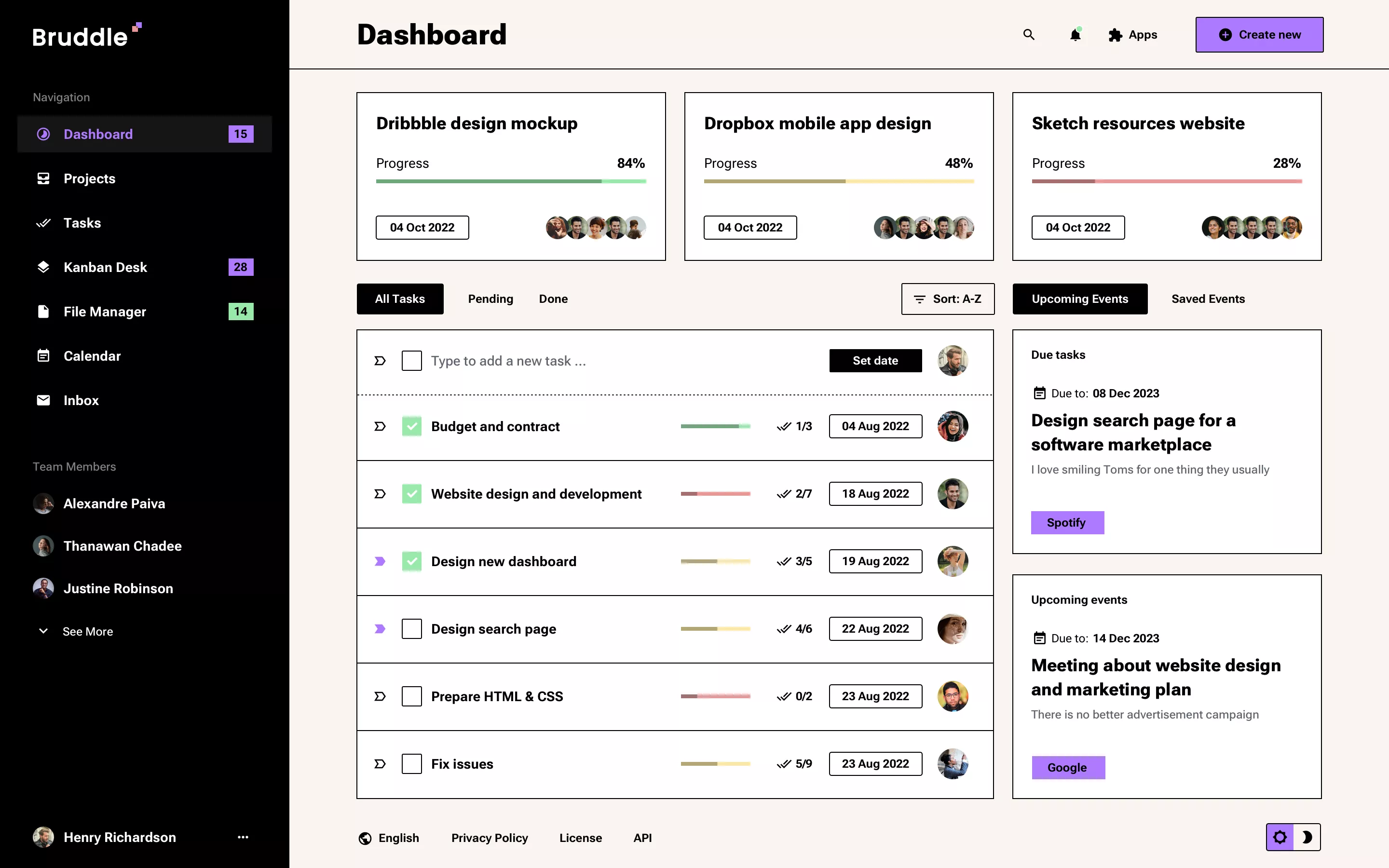 Neo-Brutalism Dashboard Design