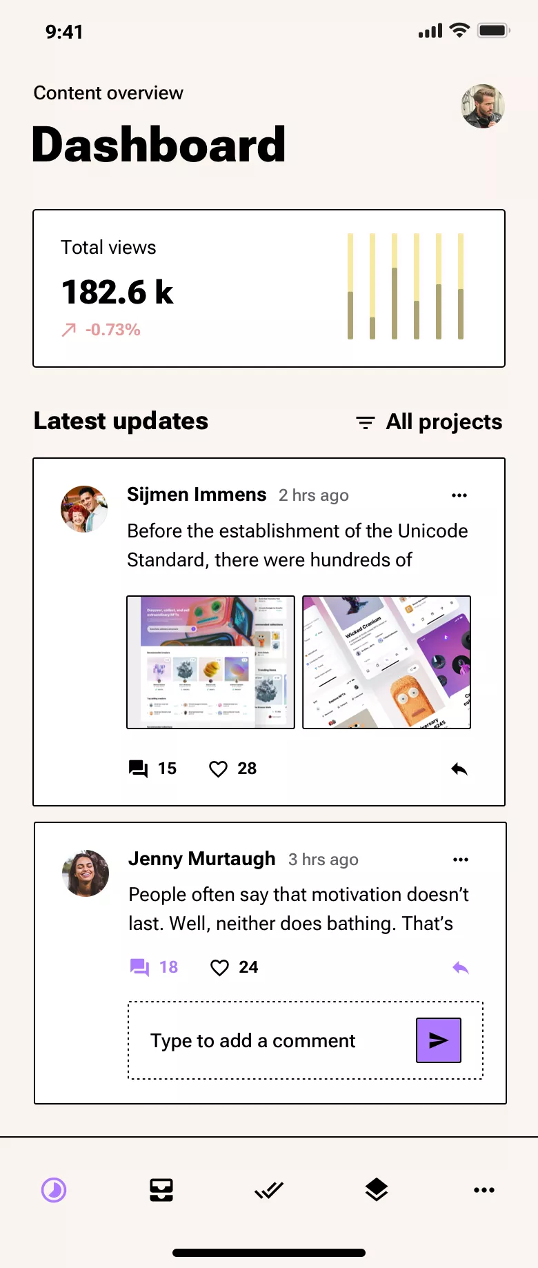 Neo-Brutalism Mobile Dashboard