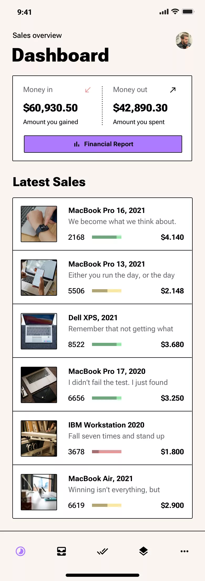 Neo-Brutalism Mobile Dashboard