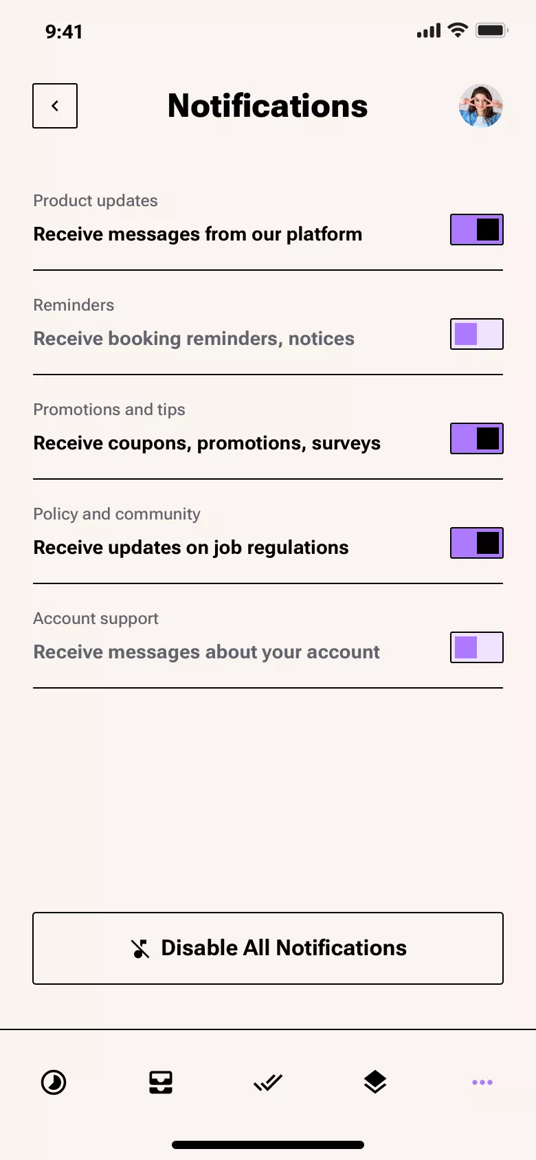 Mobile User profile page design