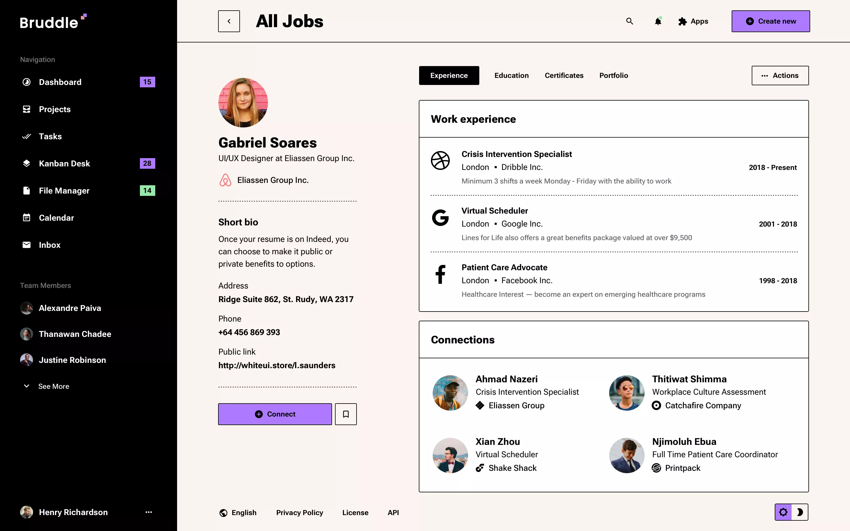 User profile page design in Neo Brutalism