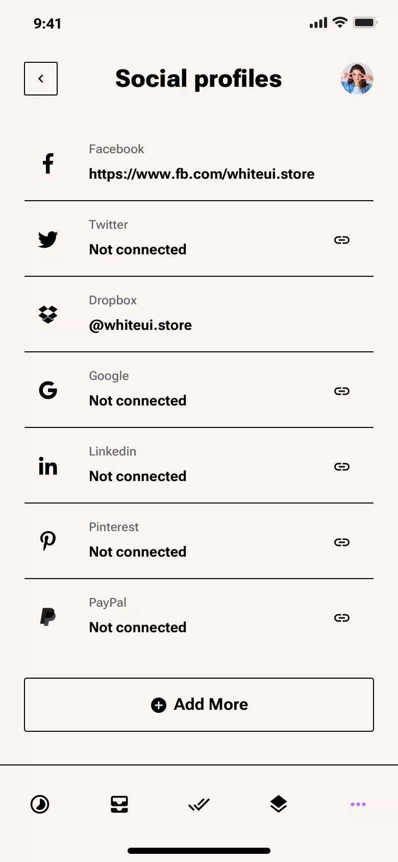 Mobile User profile page design