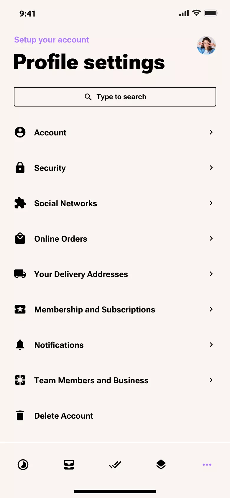 Mobile User profile page design