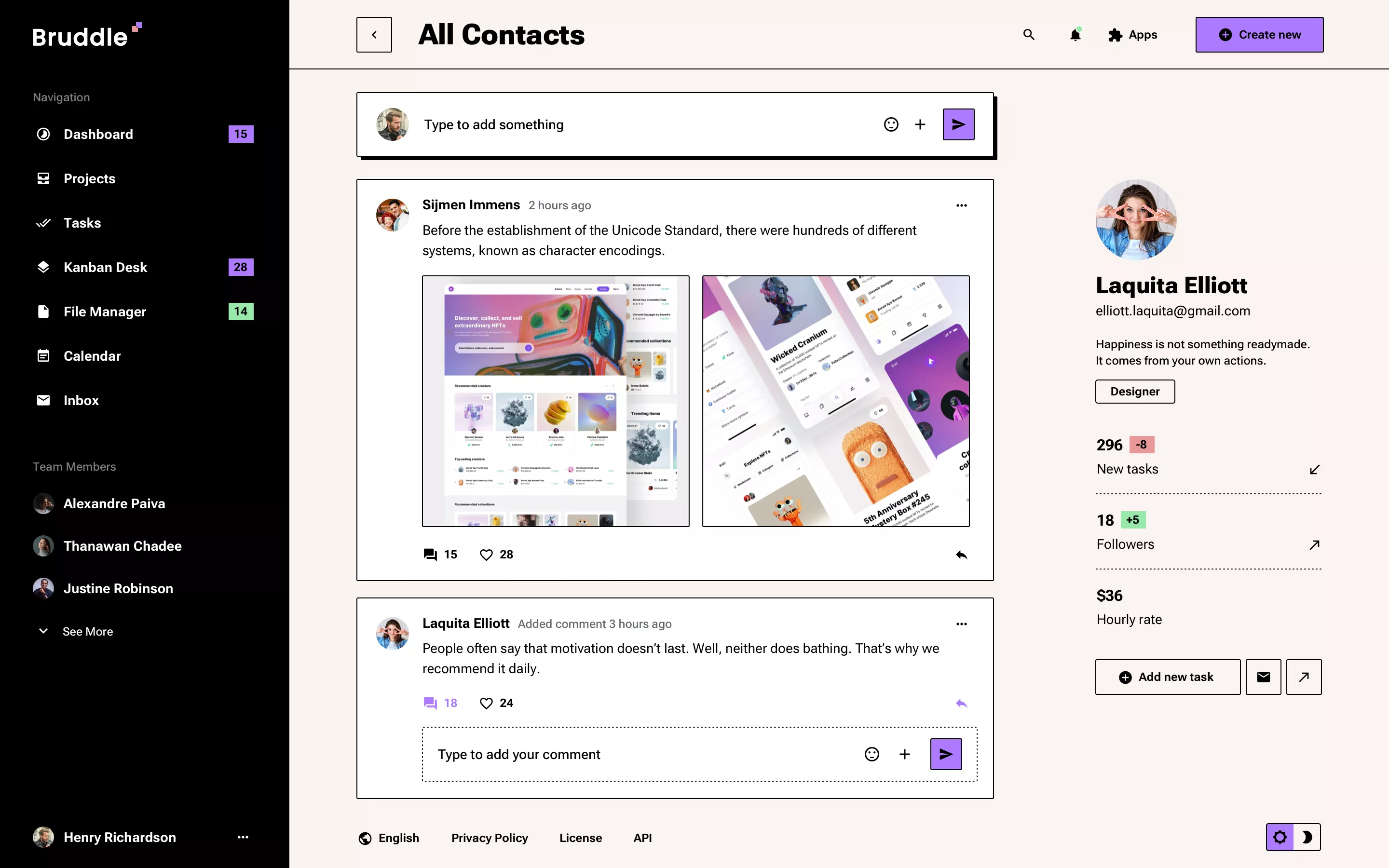 User profile page design in Neo Brutalism