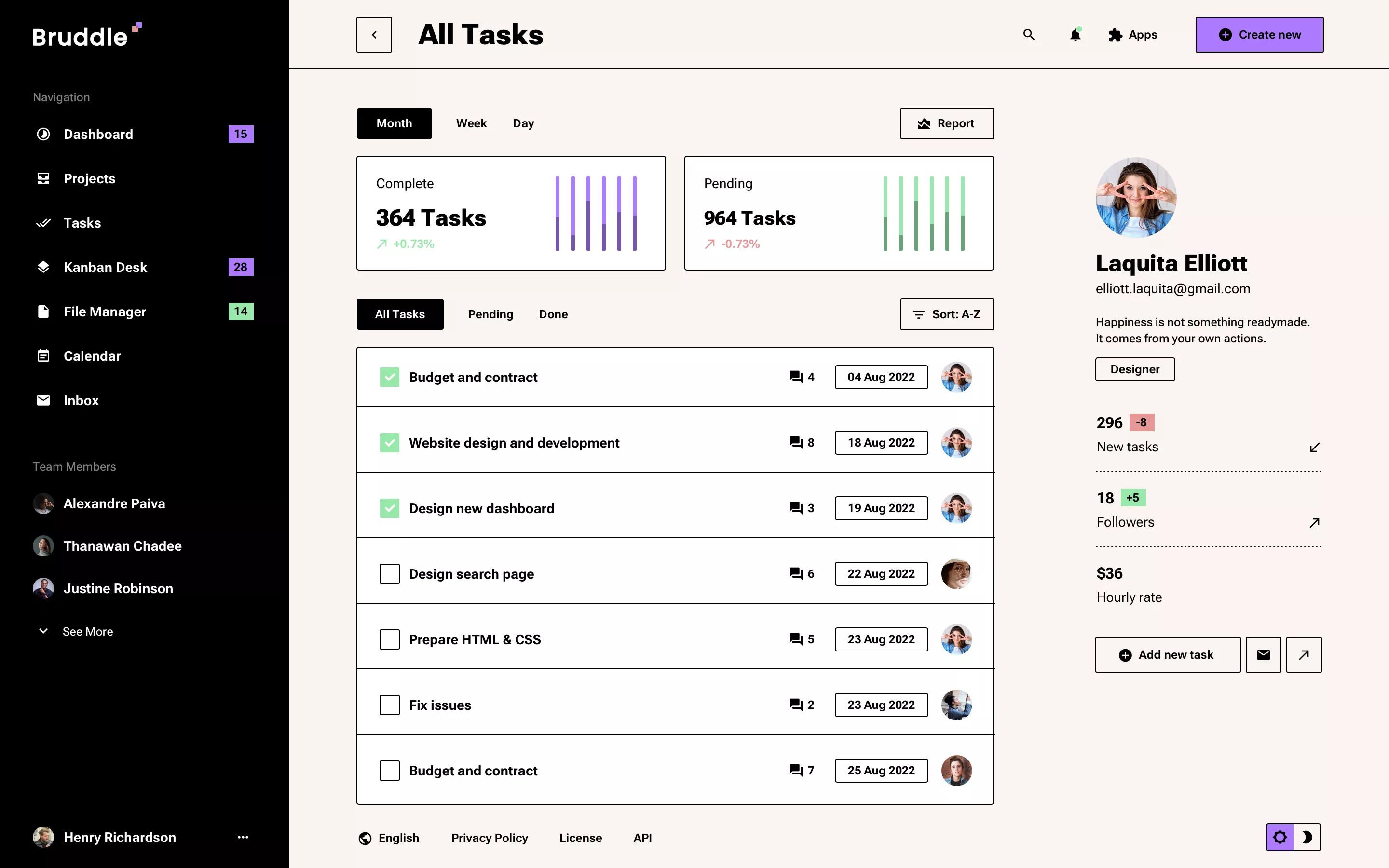 User profile page design in Neo Brutalism