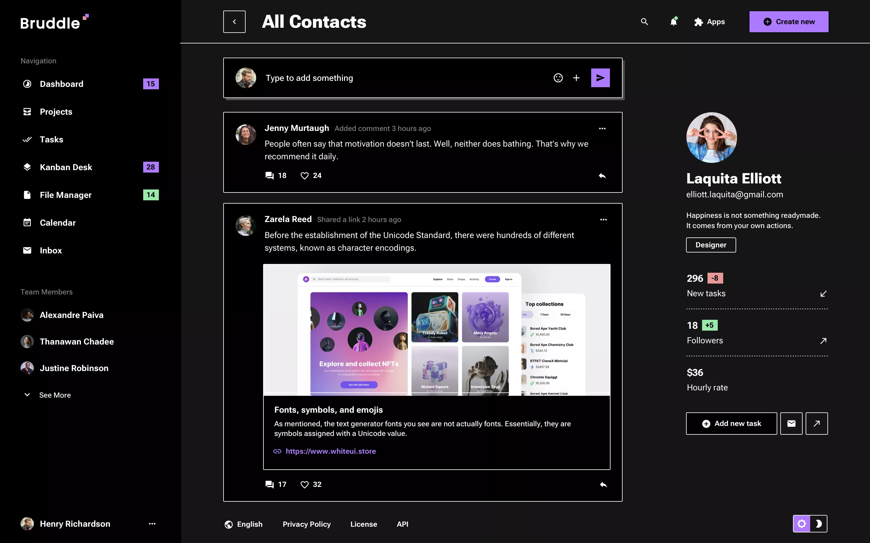 Mobile User profile page design