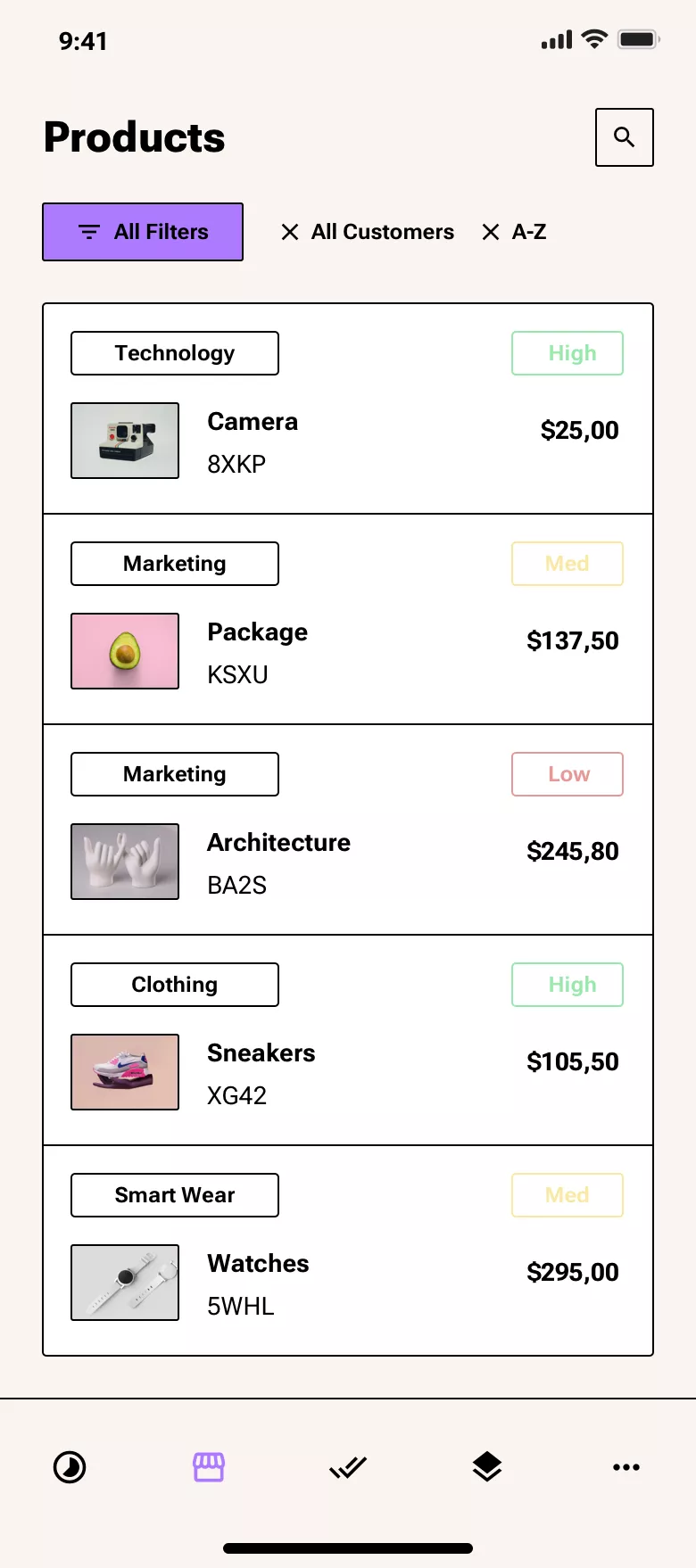 Neo-brutalism Mobile CRM app design