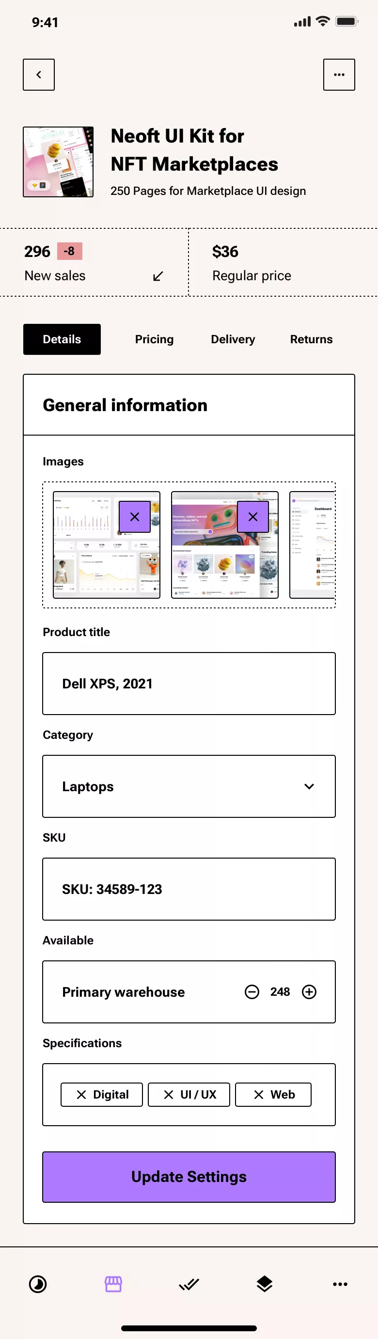 Neo-brutalism Mobile CRM app design