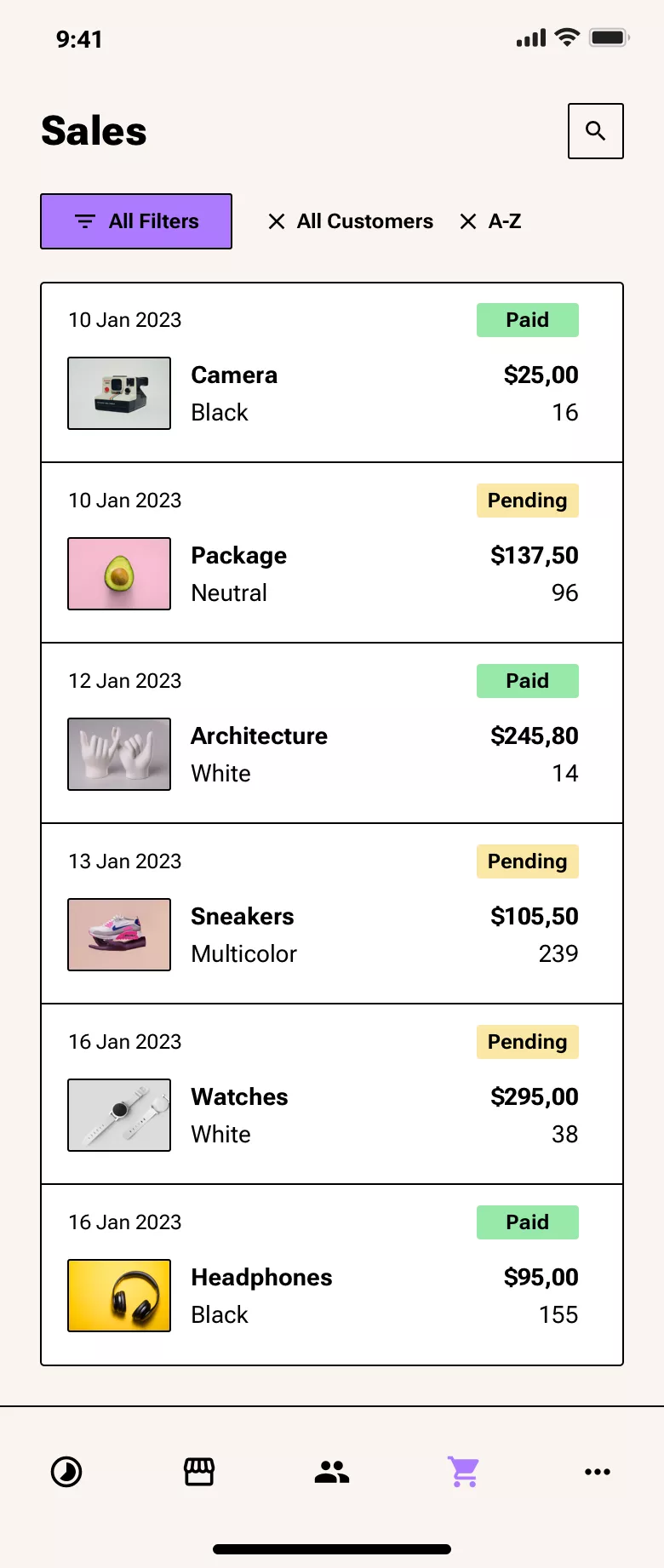 Neo-brutalism Mobile CRM app design