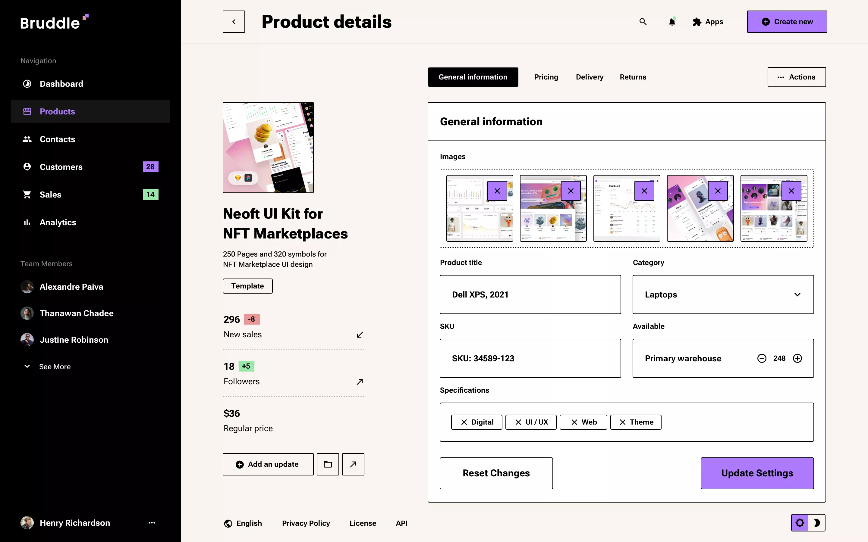 Neo-brutalism CRM app design