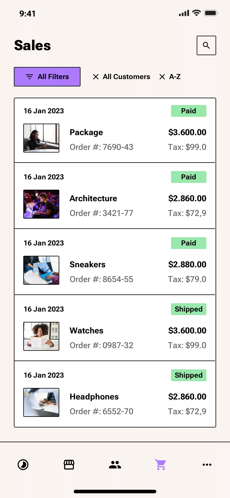 Neo-brutalism Mobile CRM app design