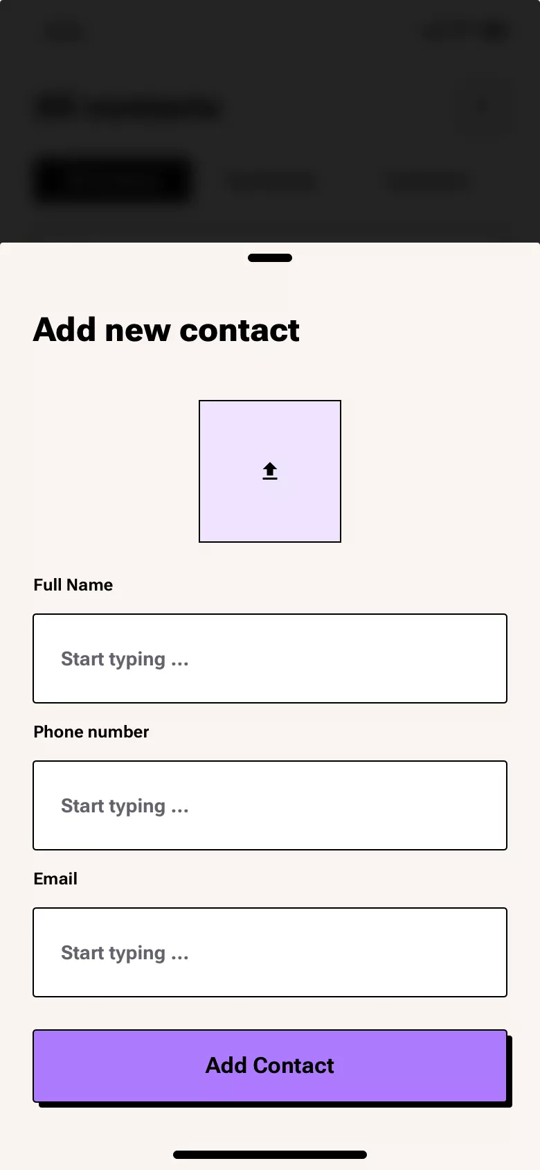 Contacts list design