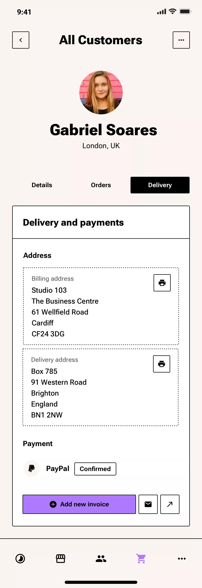 Contacts list design