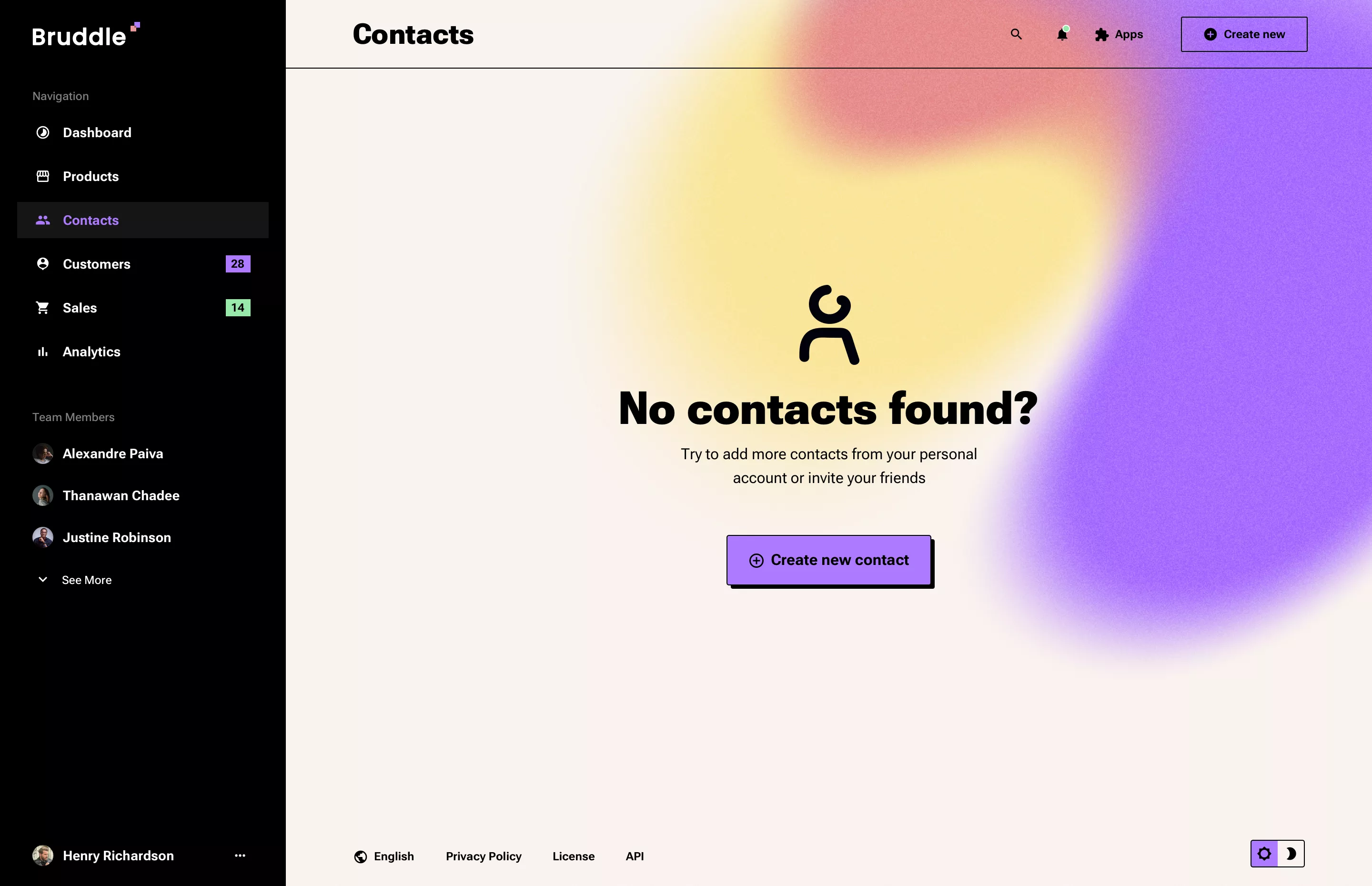 Customers list design
