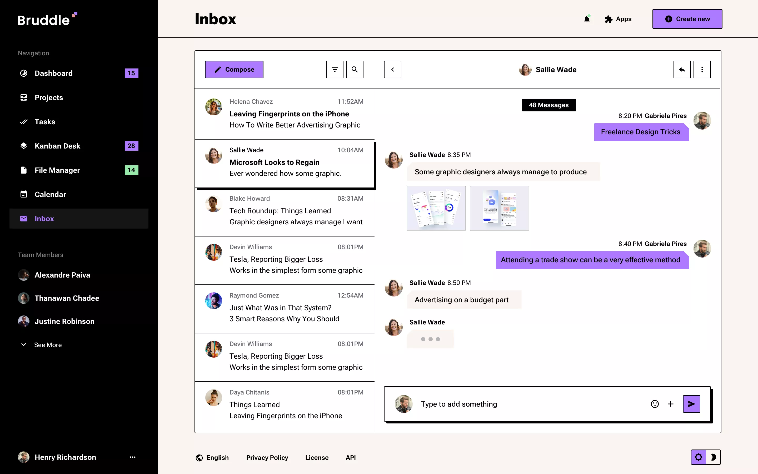 Neo-brutalism mail app design 