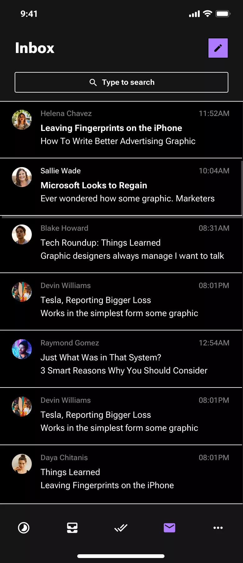 Neo-brutalism mobile messenger design