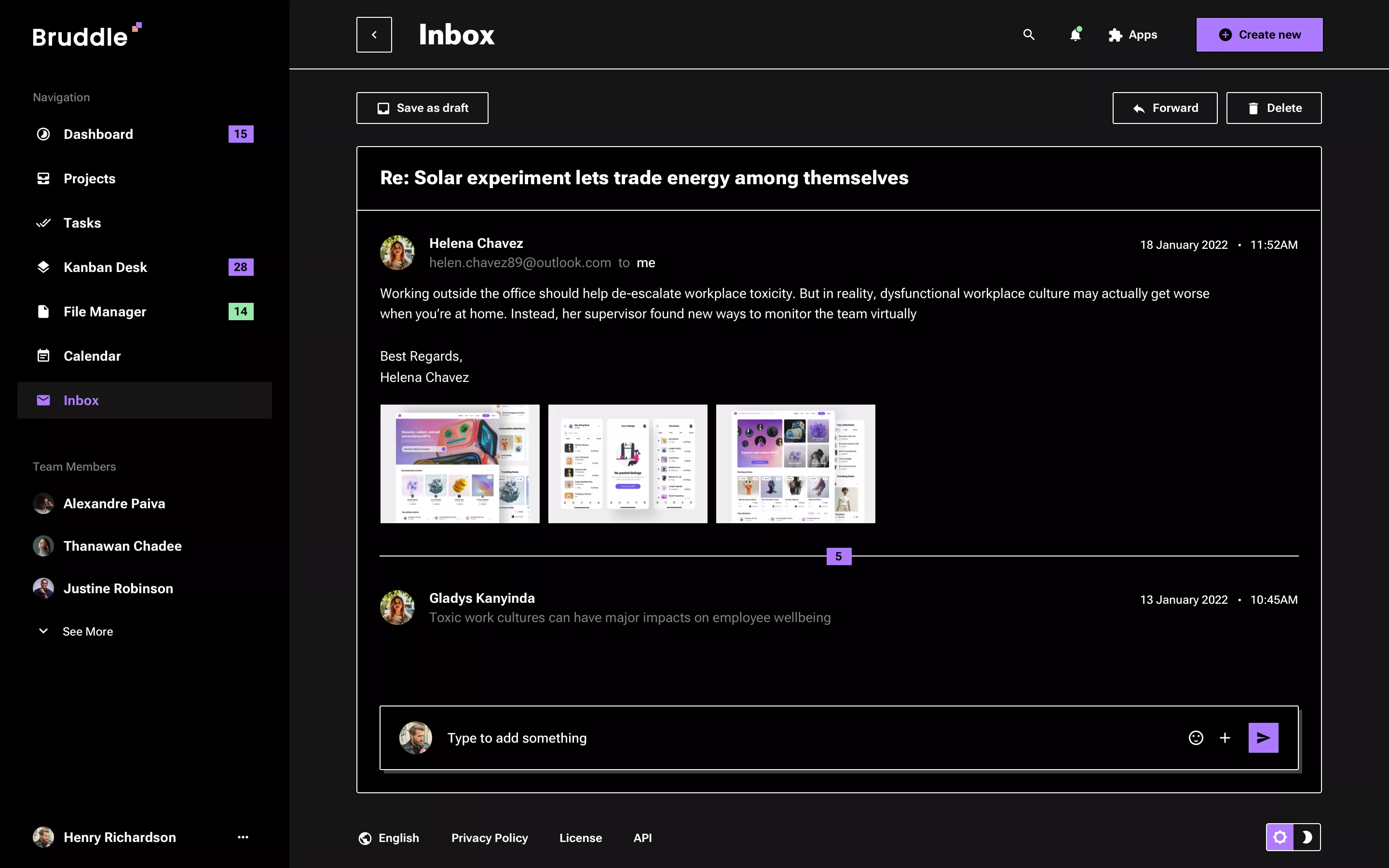 Neo-brutalism web inbox design