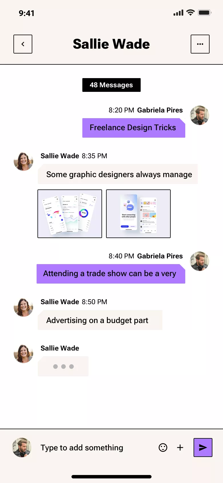 Neo-brutalism chat app design 