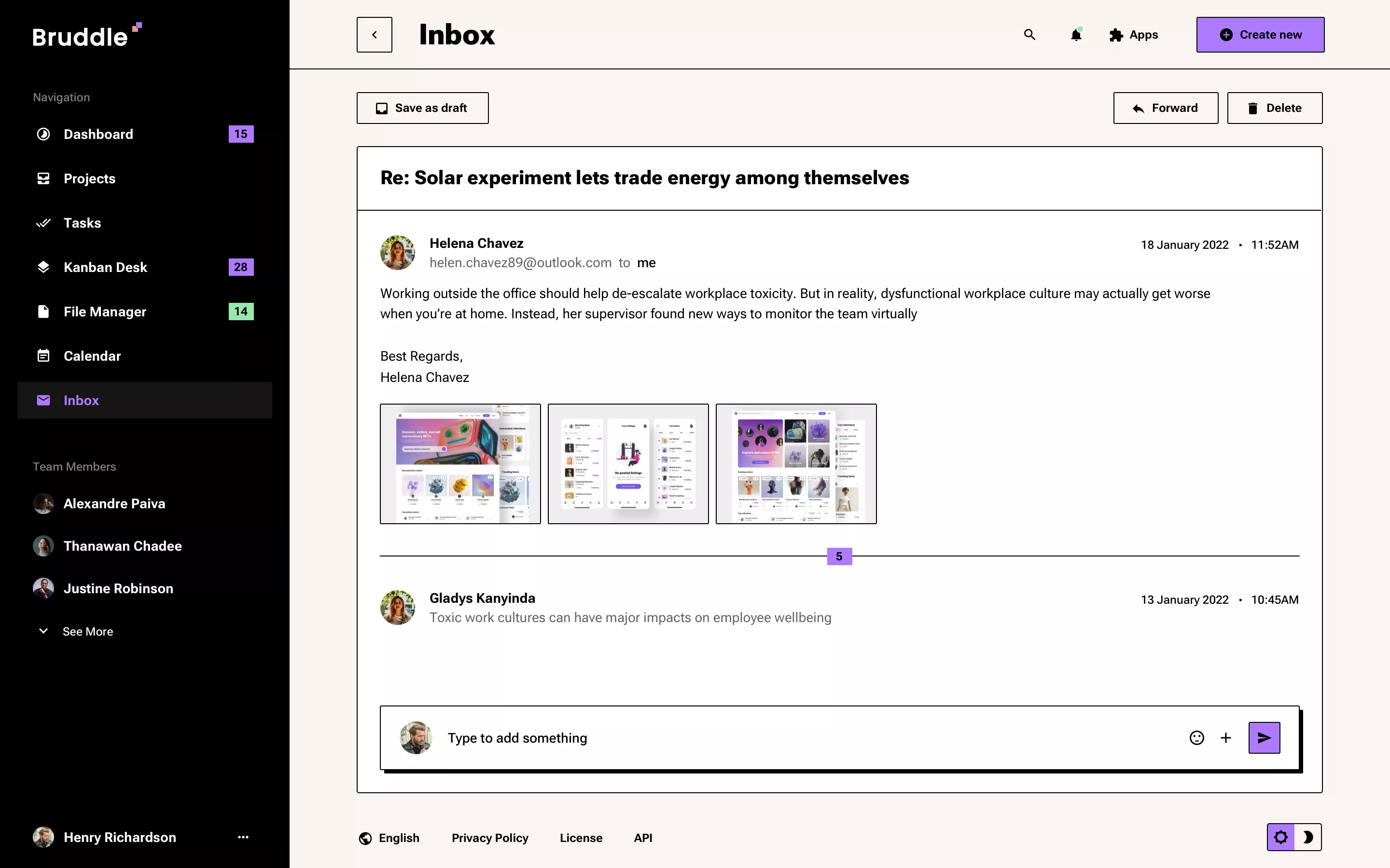 Neo-brutalism mail app design 