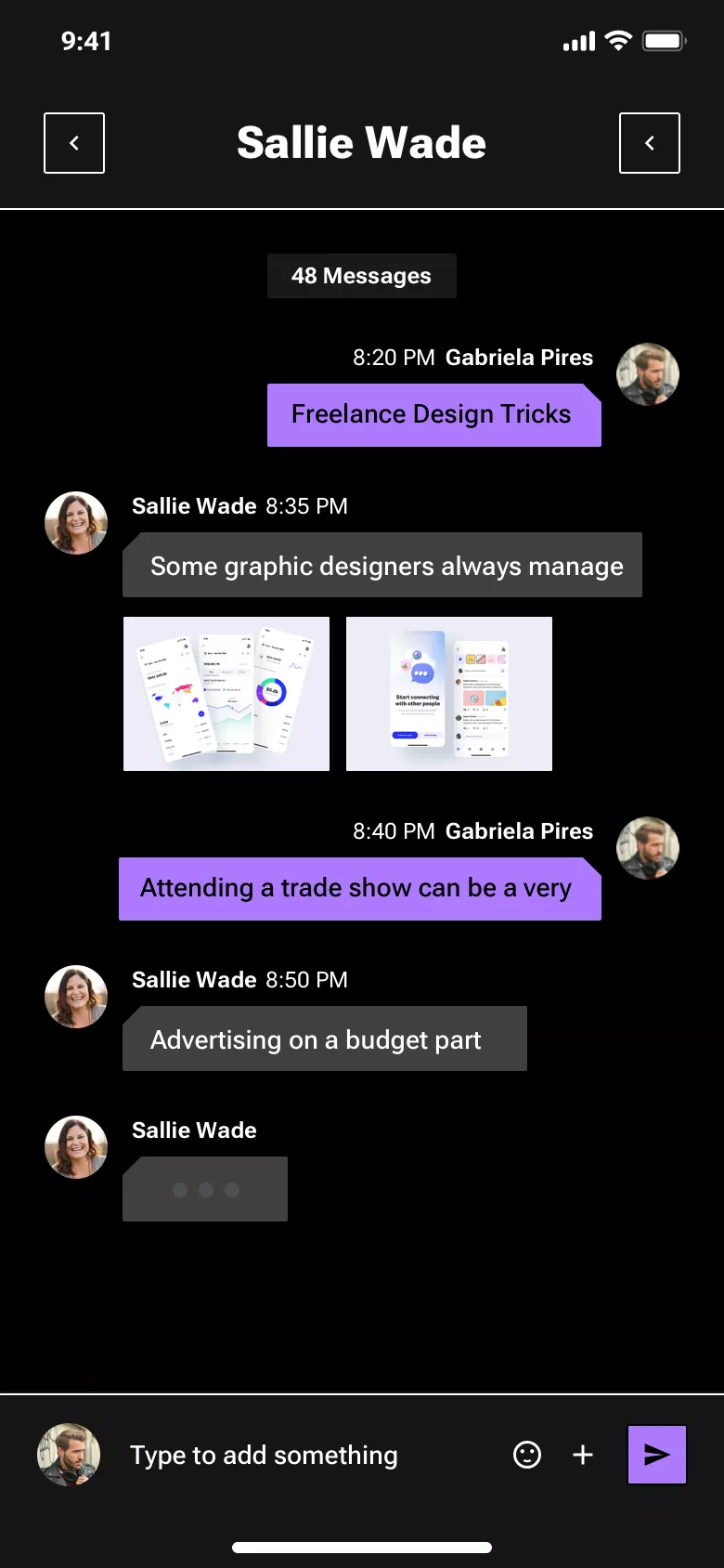 Neo-brutalism mobile messenger design
