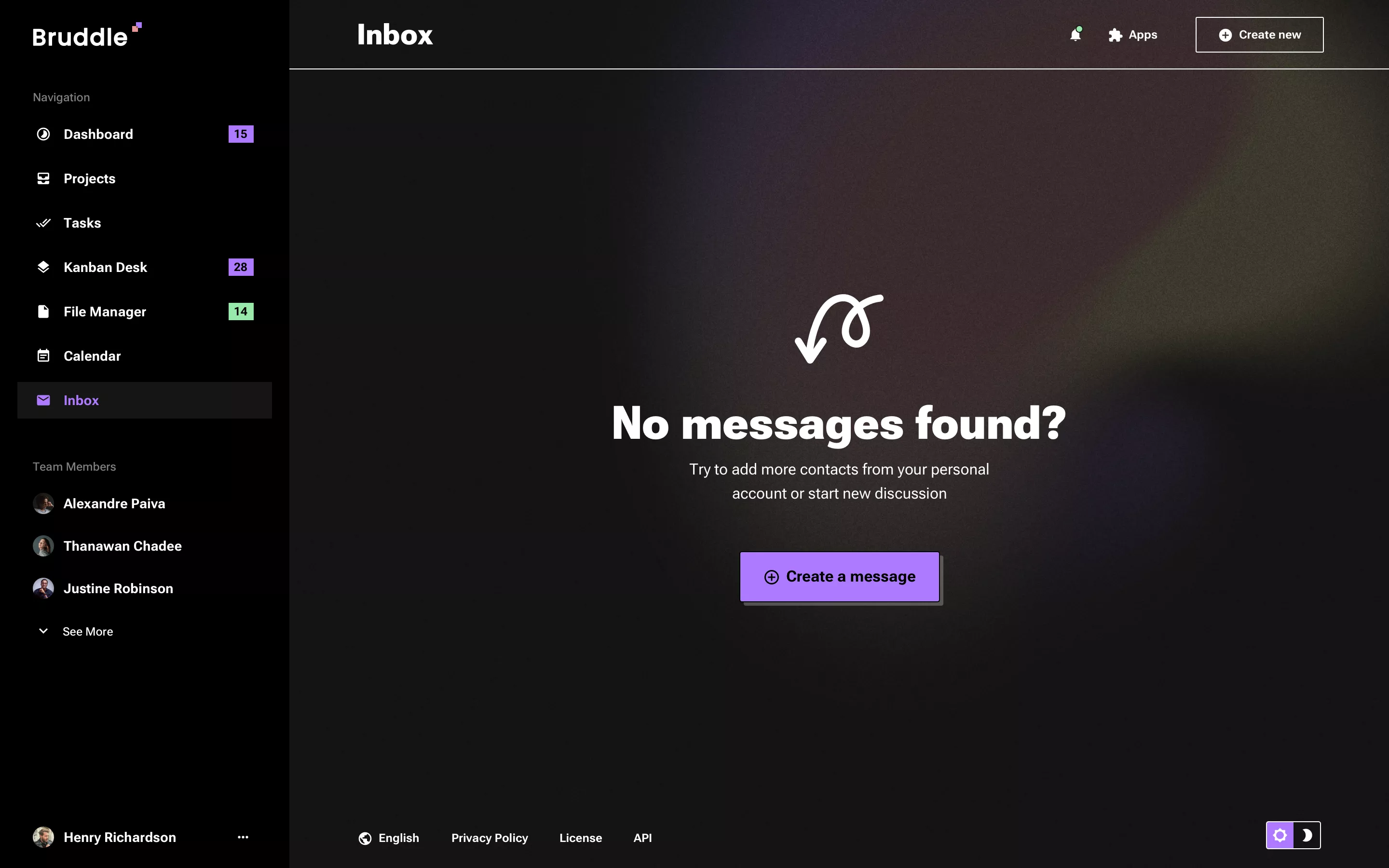 Neo-brutalism web inbox design
