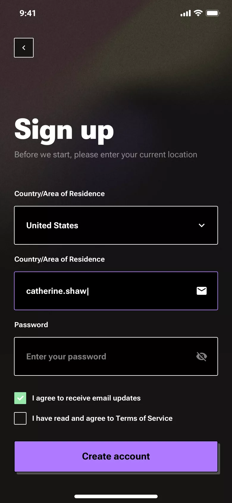 Neo-brutalism dark UI design