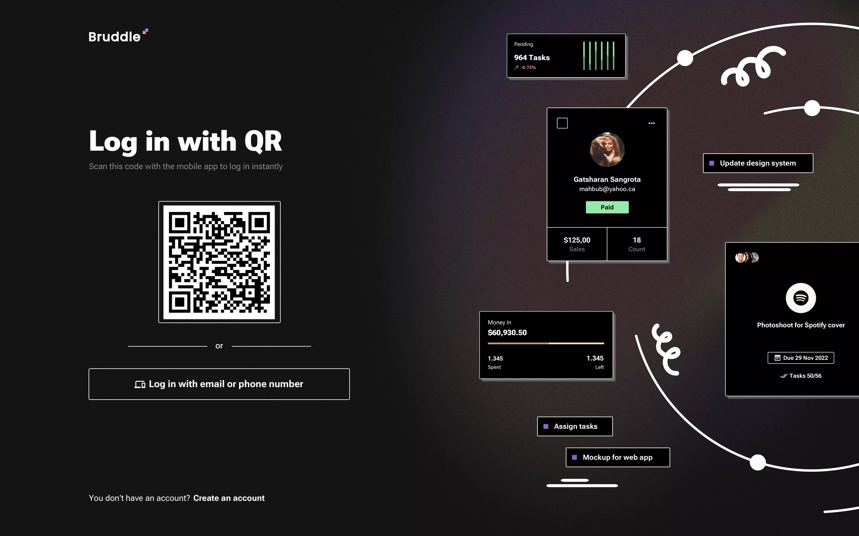 Neo-brutalism dark theme design