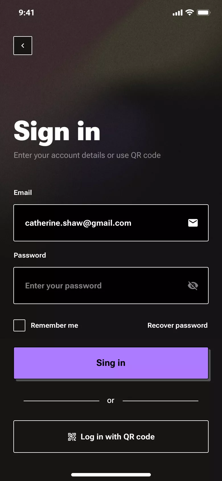 Neo-brutalism dark UI design