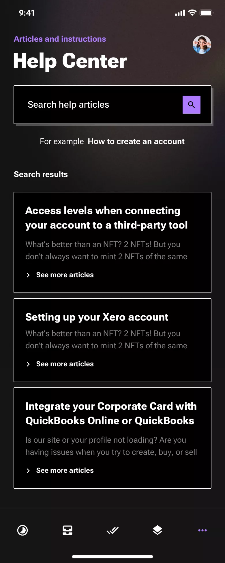 Neo-brutalism help center page design