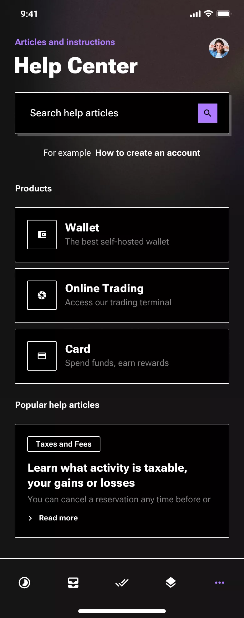 Neo-brutalism help center page design